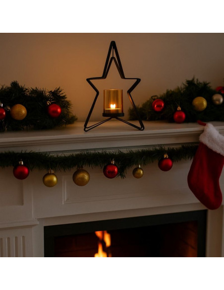 Świecznik metalowy 31,5cm gwiazda mica