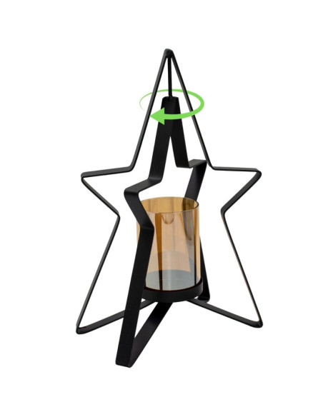 Świecznik metalowy 31,5cm gwiazda mica