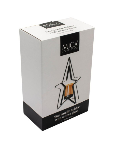 Świecznik metalowy 31,5cm gwiazda mica