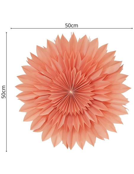 Gwiazda dekoracyjna wisząca papierowa 3d 50cm różowa