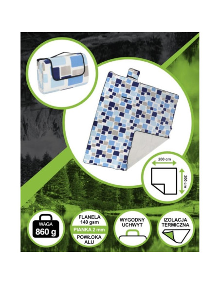 Koc plażowo piknikowy 200x200cm z powłoką alu enero camp 1064109