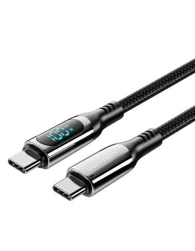 Kabel usb-c do usb-c vention usb 2.0 5a 1.2m z wyświetlaczem czarny