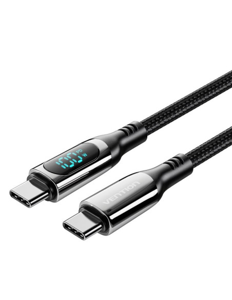 Kabel usb-c do usb-c vention usb 2.0 5a 1.2m z wyświetlaczem czarny