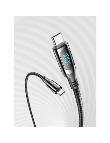 Kabel usb-c do usb-c vention usb 2.0 5a 1.2m z wyświetlaczem czarny