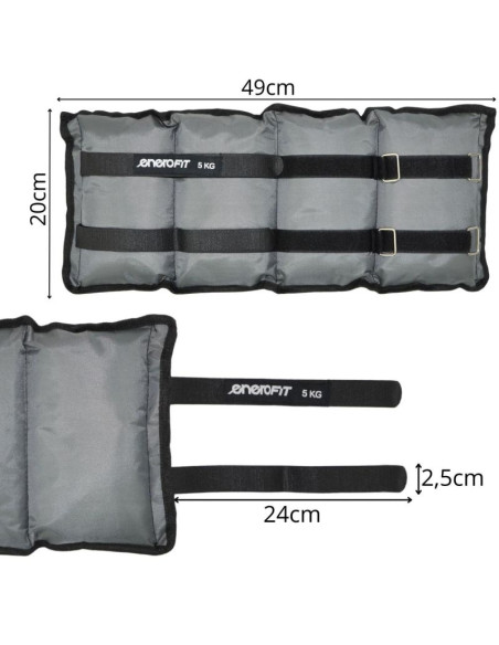 Obciążenie na przeguby szare 10kg (2x5kg) enero fit