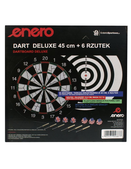 Dart outdoor kartonowy 45cm i 6 rzutek enero