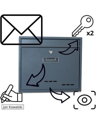Skrzynka na listy 36x9x31,3cm 1067568 saska garden
