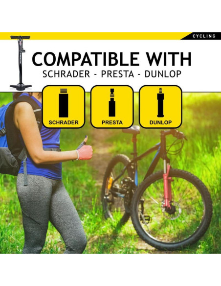 Pompka warsztatowo - rowerowa dunlop 174psi z manometrem