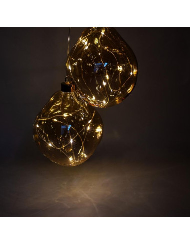 Bombka formówka szklana kropla 2szt led 12cm gold
