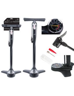 Pompka warsztatowo rowerowa 180psi (12bar) z manometrem xqmax pro