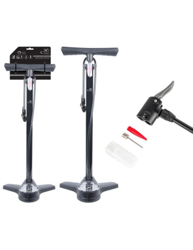 Pompka warsztatowo rowerowa 180psi (12bar) z manometrem xqmax pro