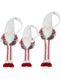 Skrzat gnom na teleskopowych nogach biały 80-115cm