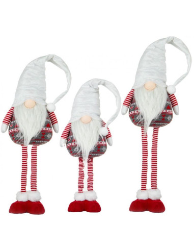 Skrzat gnom na teleskopowych nogach biały 80-115cm