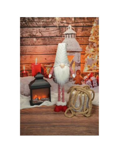 Skrzat gnom na teleskopowych nogach biały 80-115cm