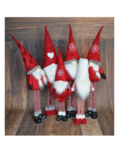 Skrzat gnom na teleskopowych nogach biały 80-115cm