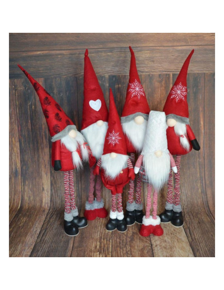 Skrzat gnom na teleskopowych nogach biały 80-115cm