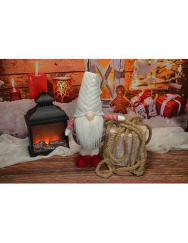 Skrzat gnom na teleskopowych nogach biały 80-115cm