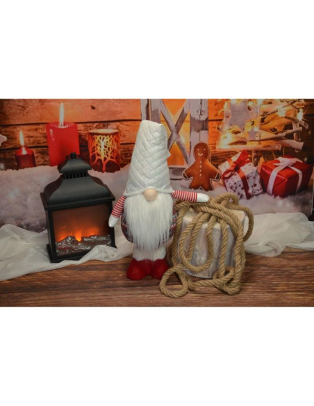 Skrzat gnom na teleskopowych nogach biały 80-115cm