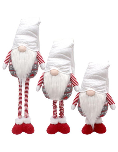 Skrzat gnom na teleskopowych nogach biały 80-115cm