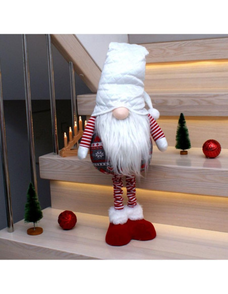 Skrzat gnom na teleskopowych nogach biały 80-115cm