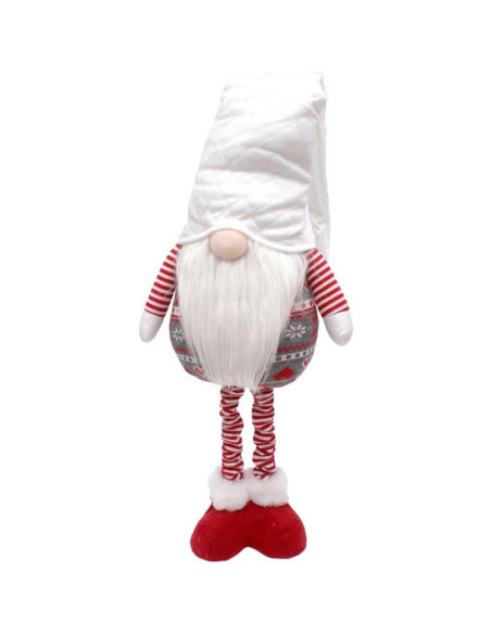 Skrzat gnom na teleskopowych nogach biały 80-115cm