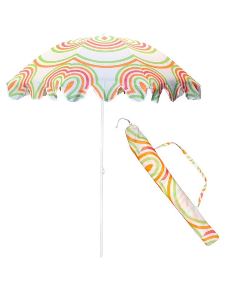 Parasol plażowo ogrodowy 160cm pomarańczowo zielony