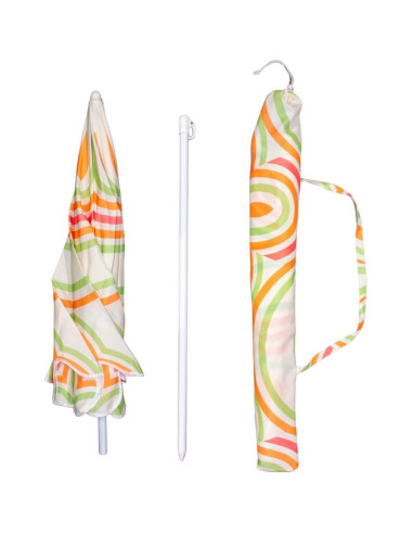 Parasol plażowo ogrodowy 160cm pomarańczowo zielony