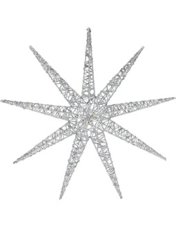 Płatek śniegu dekoracyjny wiszący 50led srebrny