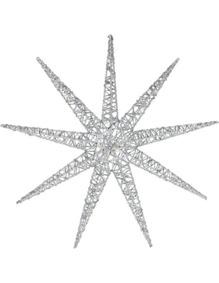Płatek śniegu dekoracyjny wiszący 50led srebrny