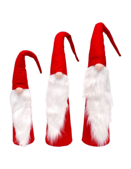 Set czerwonych mikołajów dekoracyjnych 60,70, 80cm