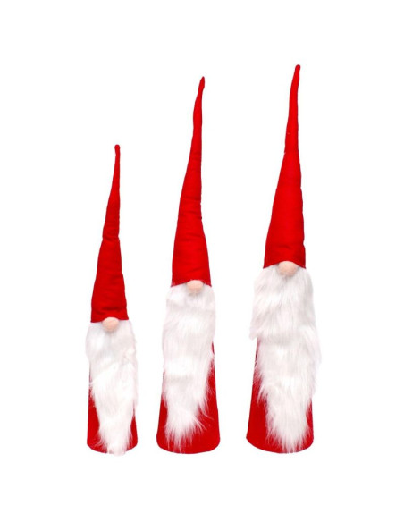 Set czerwonych mikołajów dekoracyjnych 60,70, 80cm