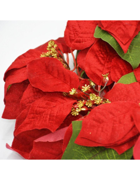 Wianek dekoracyjny 45 cm gwiazda betlejemska poinsecja