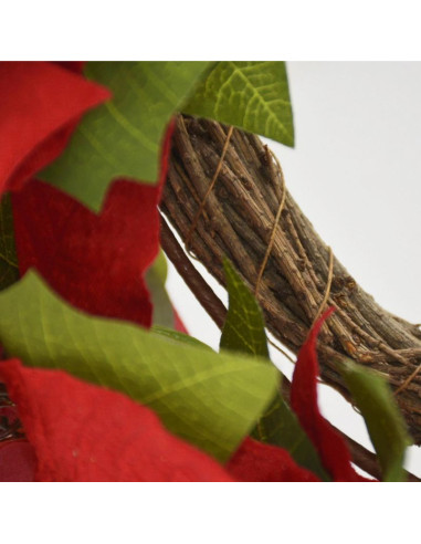 Wianek dekoracyjny 45 cm gwiazda betlejemska poinsecja