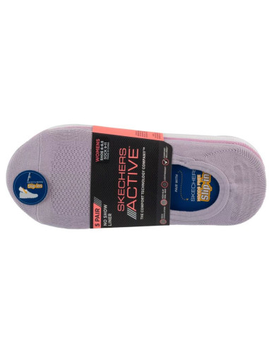 Skechers 5pk microfiber liner socks s113836-prlv fioletowe 36-40