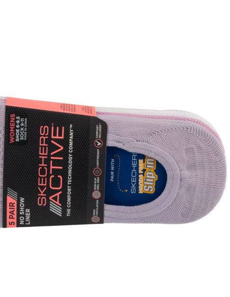 Skechers 5pk microfiber liner socks s113836-prlv fioletowe 36-40