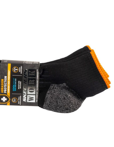 Skechers 3pk mens work qtr socks s115423-blk czarne 41-46