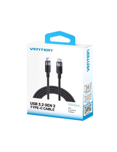 Kabel usb-c do usb-c vention usb 3.2 5a 10gbps 1m czarny