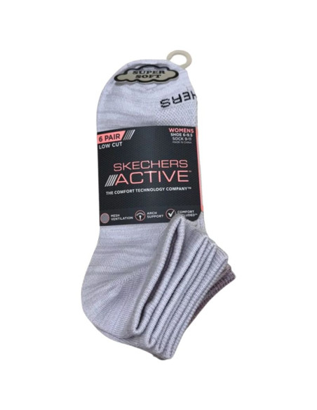 Skechers 6pk womens non terry low cut socks s108498-pnk różowe 36-40