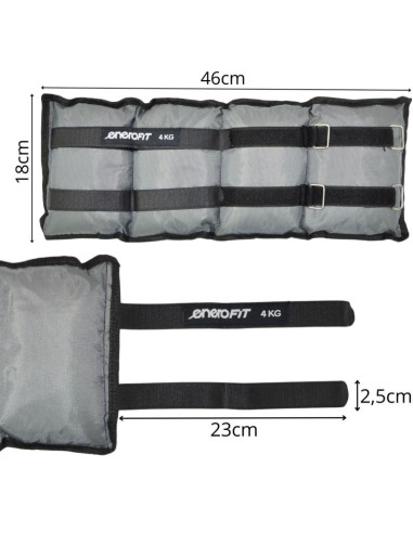 Obciążenie na przeguby szare 8kg (2x4kg) enero fit