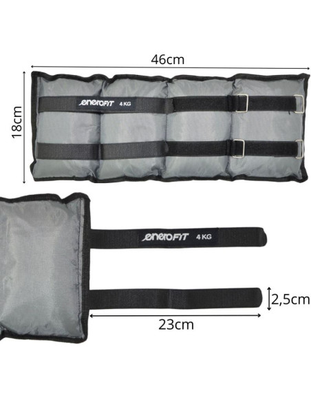 Obciążenie na przeguby szare 8kg (2x4kg) enero fit