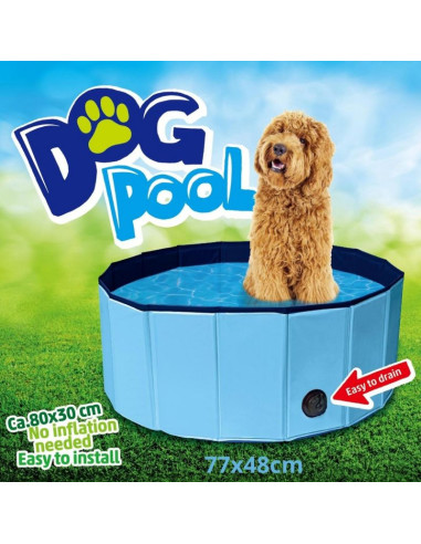 Basen ogrodowy składany dla psa 80x30cm niebieski maxxpro
