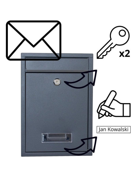 Skrzynka na listy 21.5x9x31cm 1067537 saska garden