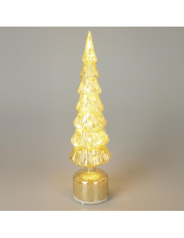 Choinka dekoracyjna złota led 7 koron ciepły biały 40cm