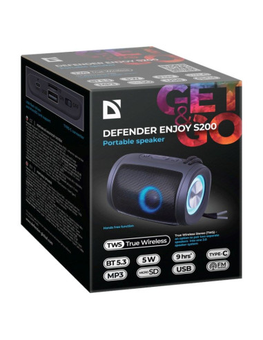 Defender głośnik enjoy s200 5w light/bt/fm/usb/tf 65200