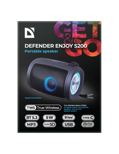 Defender głośnik enjoy s200 5w light/bt/fm/usb/tf 65200