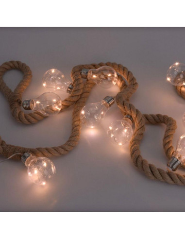 Wąż świetlny 30led 280 cm ciepły biały juta