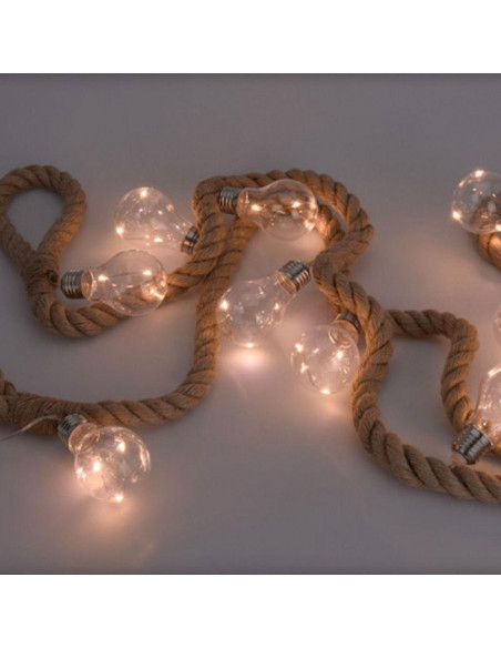 Wąż świetlny 30led 280 cm ciepły biały juta