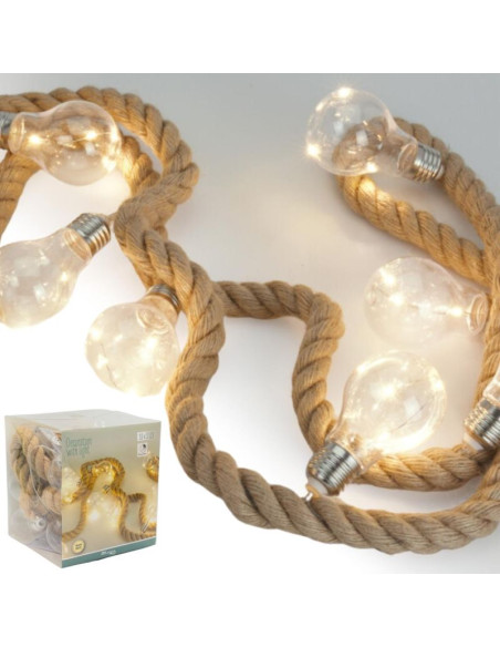 Wąż świetlny 30led 280 cm ciepły biały juta