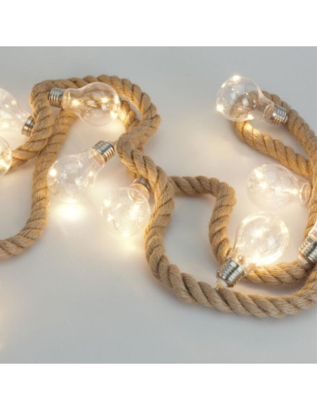 Wąż świetlny 30led 280 cm ciepły biały juta