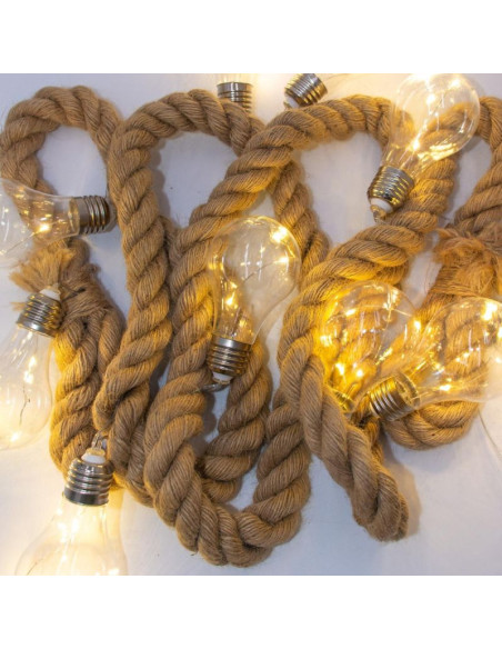 Wąż świetlny 30led 280 cm ciepły biały juta